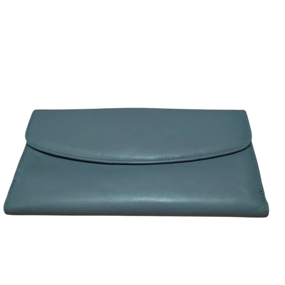 Women's Mundi Genuine Leather Wallet Gray Folding Classic Neutral New Old Stock